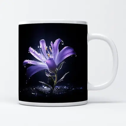 Purple Lily Flower Dark Black Background