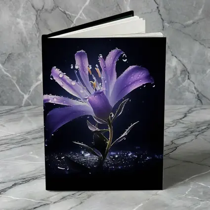 Purple Lily Flower Dark Black Background