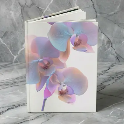 Pastel Orchid Flowers on White Background