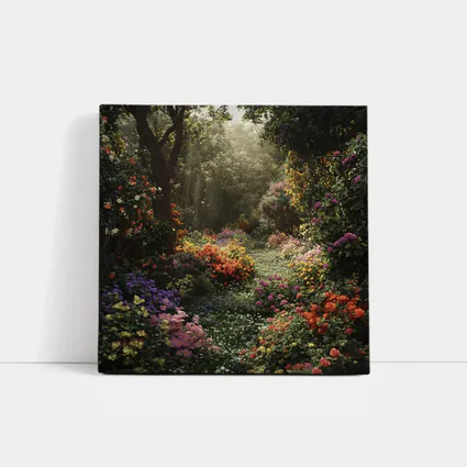 Colorful Garden Path Soft Morning Light