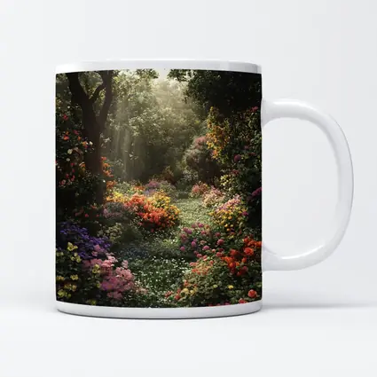 Colorful Garden Path Soft Morning Light