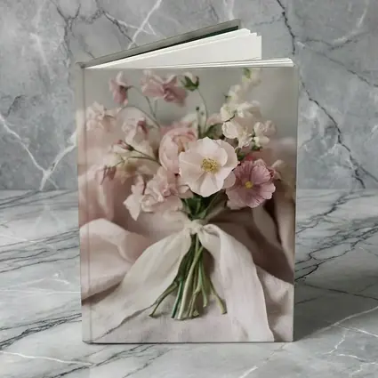 Pink Ranunculus Bouquet Soft Linen Background
