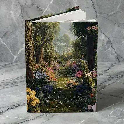 Lush Garden Path With Colorful Blooming Flowers