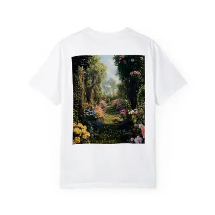 Lush Garden Path With Colorful Blooming Flowers