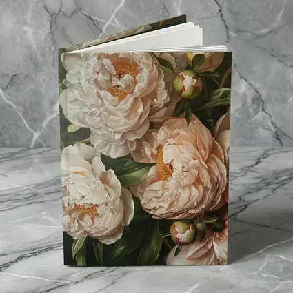 Blush Peony Blooms Dark Moody Background