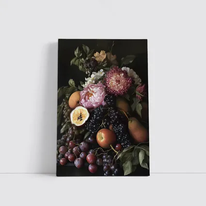 Dark Floral Still Life Fruit Botanical Art