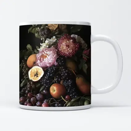 Dark Floral Still Life Fruit Botanical Art