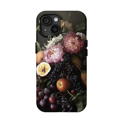 Dark Floral Still Life Fruit Botanical Art