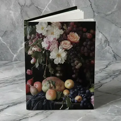 Dutch Masters Still Life Flowers Fruit Dark