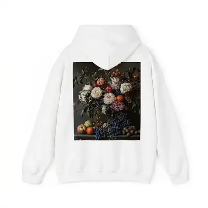 Dark Floral Still Life With Fruit