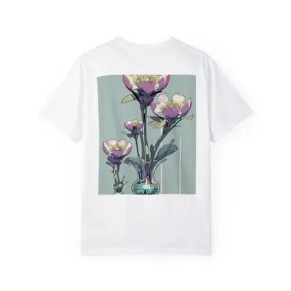 Art Nouveau Peonies In Glass Vases Illustration