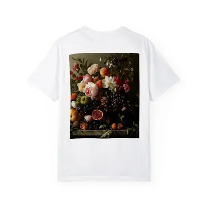 Dutch Still Life Flowers Fruit Marble Table