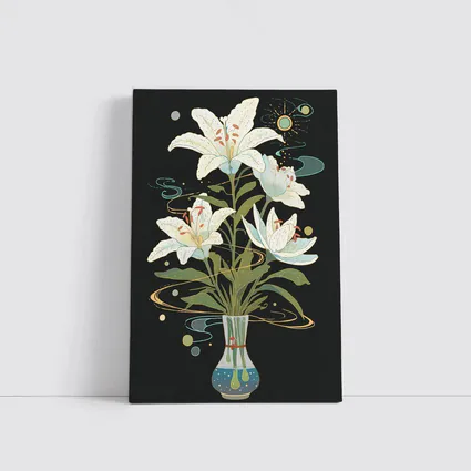 White Lily Bouquet Dark Mystical Art