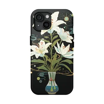 White Lily Bouquet Dark Mystical Art