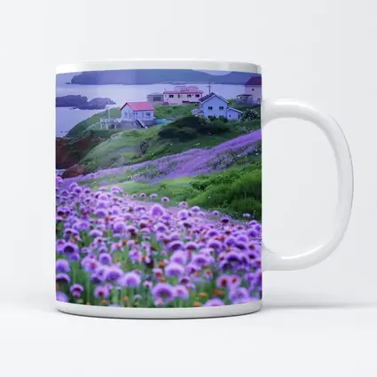 Purple Wildflowers Coastal Village Ocean View