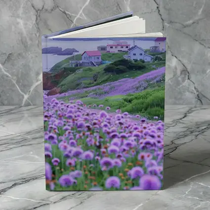 Purple Wildflowers Coastal Village Ocean View