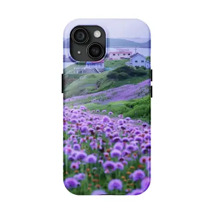 Purple Wildflowers Coastal Village Ocean View
