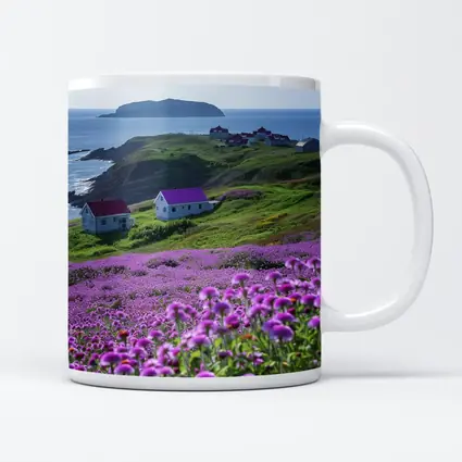 Purple Wildflowers Coastal Village Ocean View