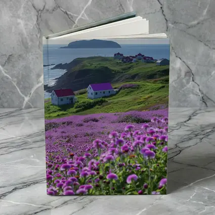 Purple Wildflowers Coastal Village Ocean View