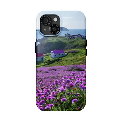 Purple Wildflowers Coastal Village Ocean View