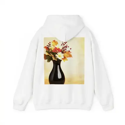 Autumn Flowers Black Vase Warm Background