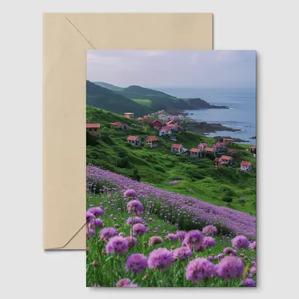 Purple Allium Flowers Coastal Village Green Hills