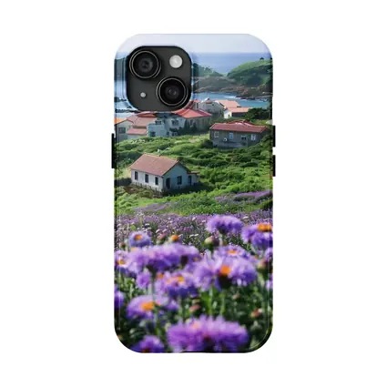 Purple Wildflowers Coastal Village Ocean View