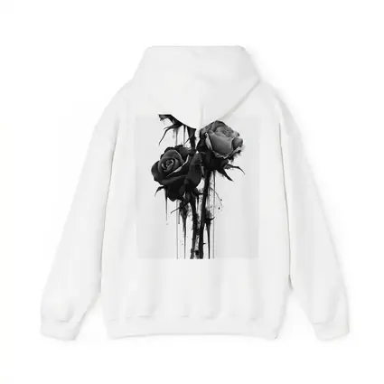 Black Ink Drip Roses Dark Floral Art