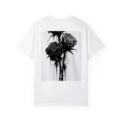 Black Ink Drip Roses Dark Floral Art