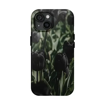 Black Tulips Dark Moody Garden Field