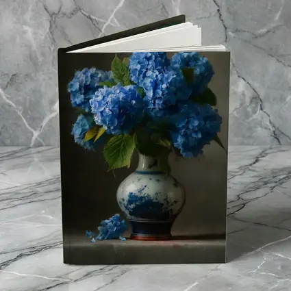 Blue Hydrangeas in Delft Porcelain Vase