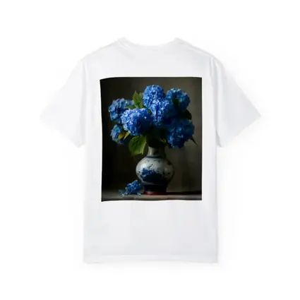 Blue Hydrangeas in Delft Porcelain Vase