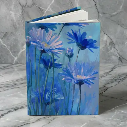 Blue Daisy Flowers Oil Painting Art