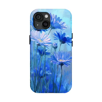 Blue Daisy Flowers Oil Painting Art