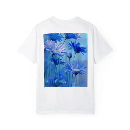 Blue Daisy Flowers Oil Painting Art