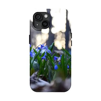 Blue Scilla Flowers Forest Bokeh Spring