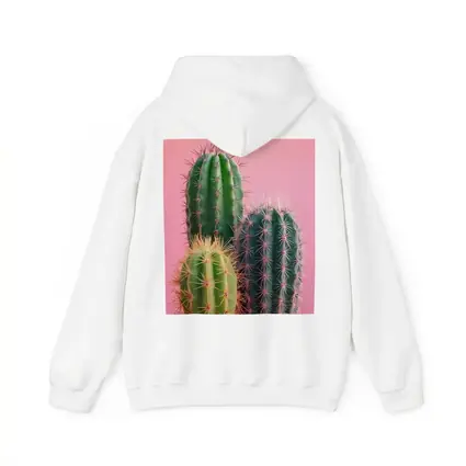 Three Green Cacti on Pink Background