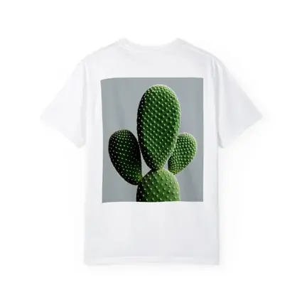 Prickly Pear Cactus on Gray Background