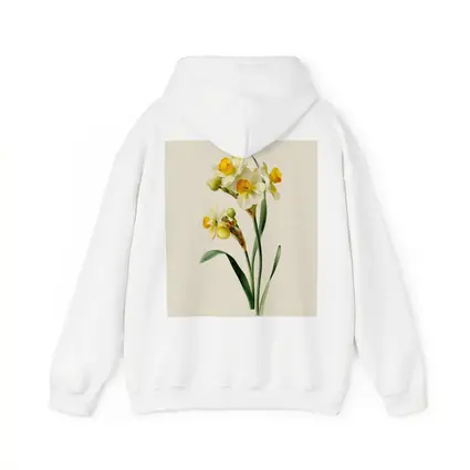 Narcissus Daffodil Botanical Art Beige Background