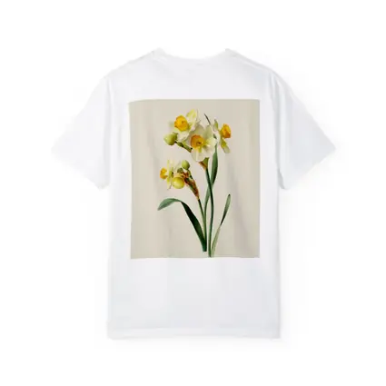 Narcissus Daffodil Botanical Art Beige Background