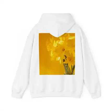 Yellow Daffodils In Glass Vase Golden Background