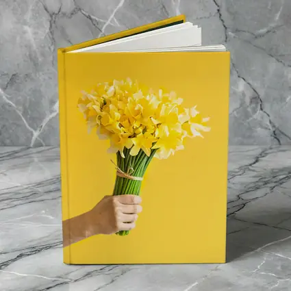 Yellow Daffodils Bouquet On Yellow Background