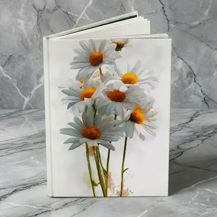 White Daisy Bouquet Watercolor Art White Background