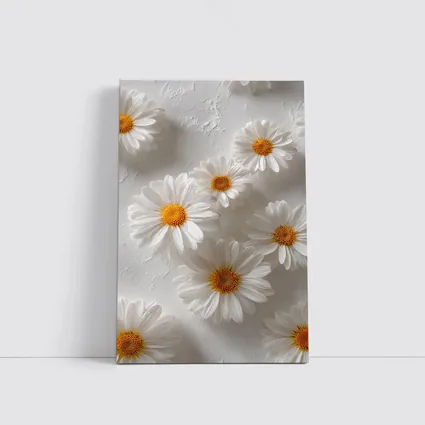 White Daisies Scattered On Textured Background