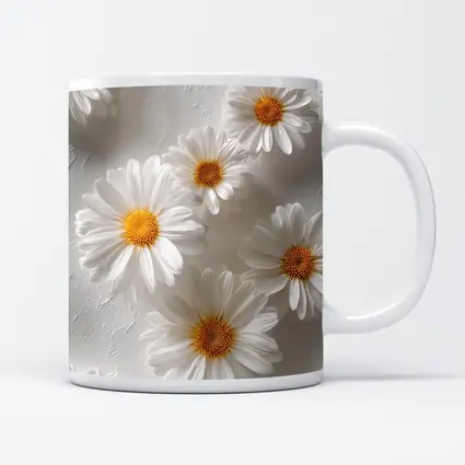White Daisies Scattered On Textured Background