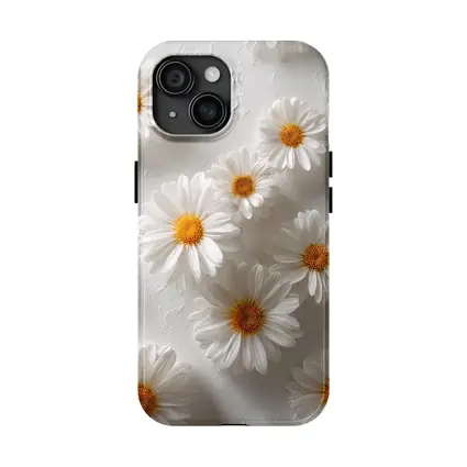 White Daisies Scattered On Textured Background