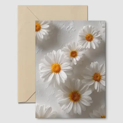 White Daisies Scattered On Textured Background