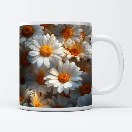 White Daisy Flowers Golden Centers Close Up