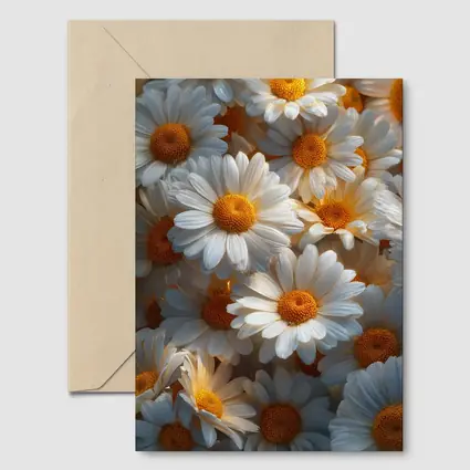 White Daisy Flowers Golden Centers Close Up