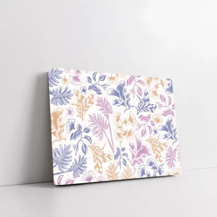 Tropical Floral Pattern Pastel Pink Purple